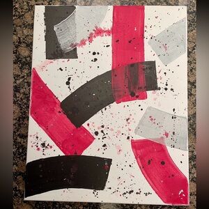 Abstract Red and Black Canvas Art
